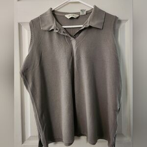 Eddie Bauer Women's Sleeveless Polo Top - Gray
